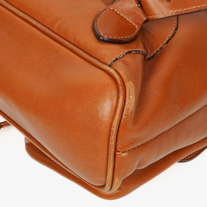 Gucci Vintage Rucksack aus braunem Leder mit Bambus
