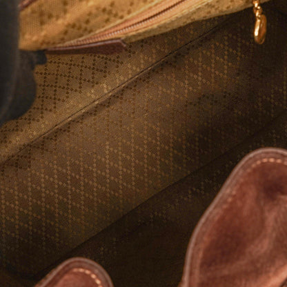 Gucci Vintage Rucksack aus braunem Wildleder und Leder mit Bambus