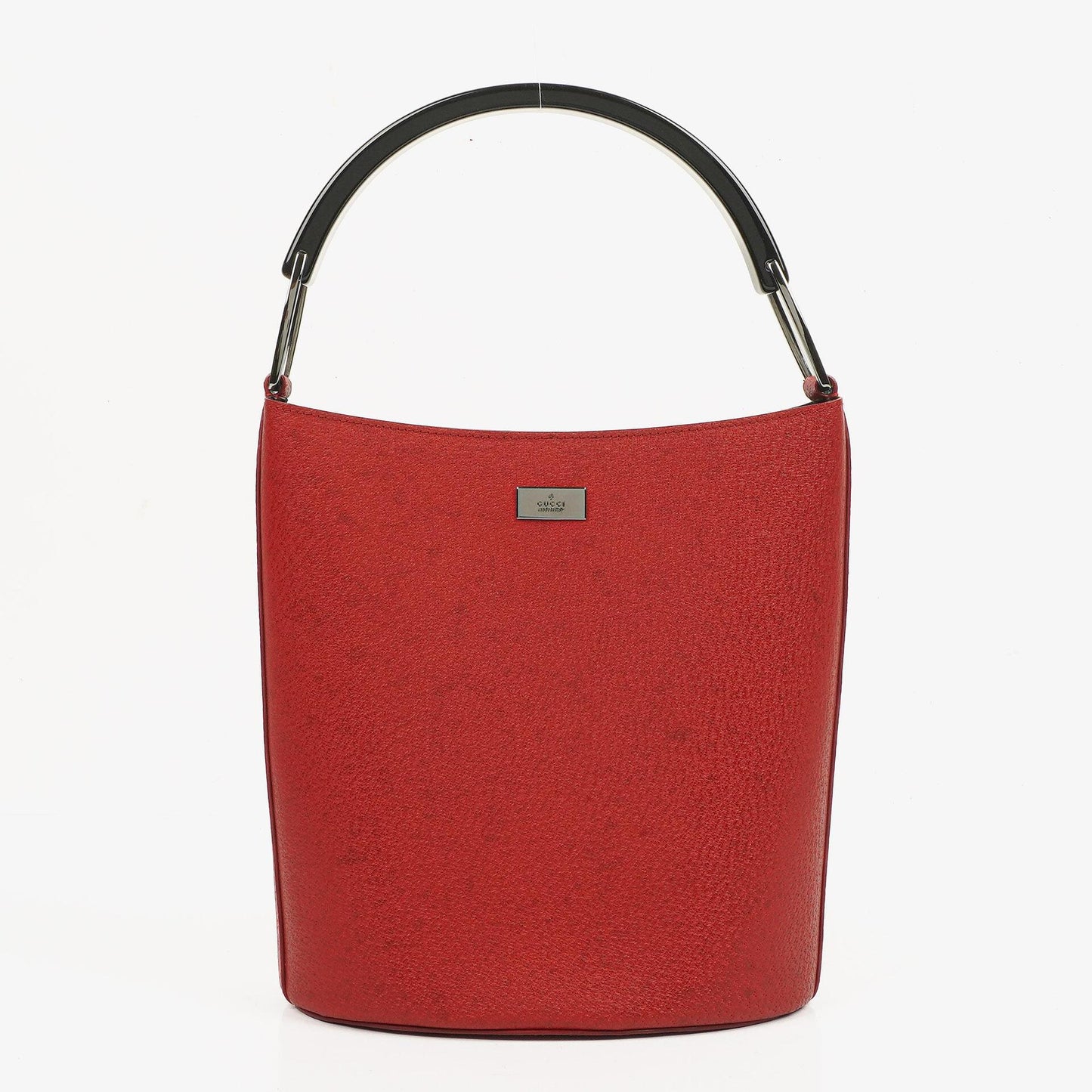 Gucci Vintage Bucket Bag aus rotem Leder mit Täschchen