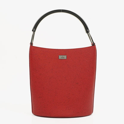 Gucci Vintage Bucket Bag aus rotem Leder mit Täschchen
