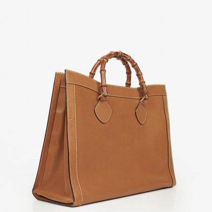 Gucci Vintage Diana Tote aus Leder mit Bambus