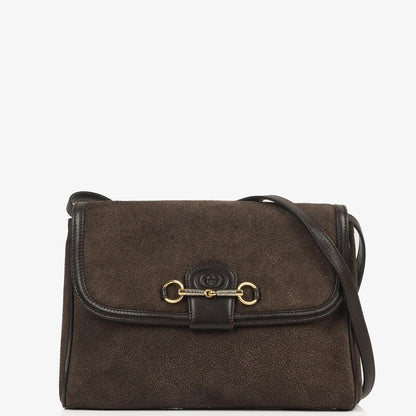 Gucci Vintage Horsebit 1955 Braune Wildleder Tasche