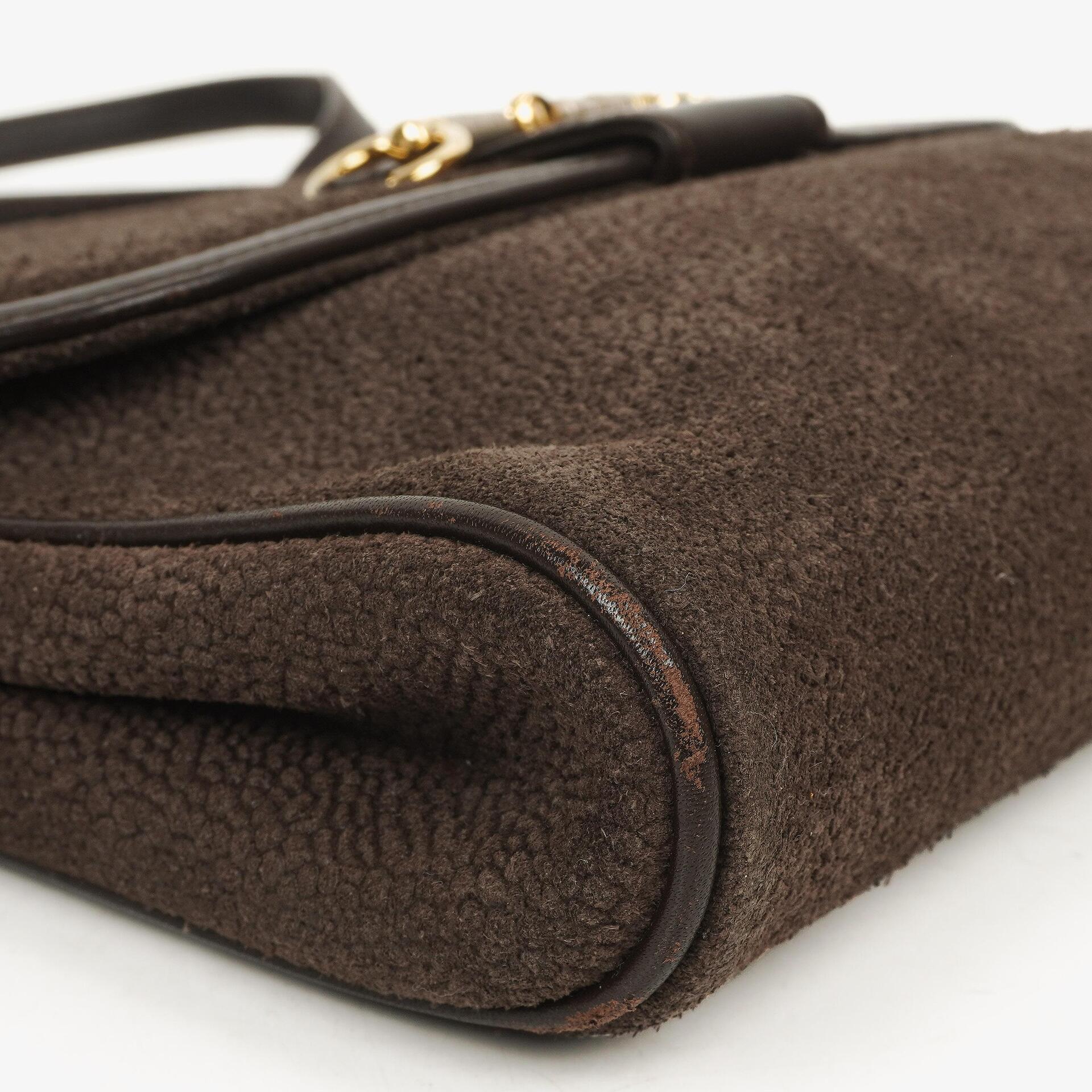 Gucci Vintage Horsebit 1955 Braune Wildleder Tasche