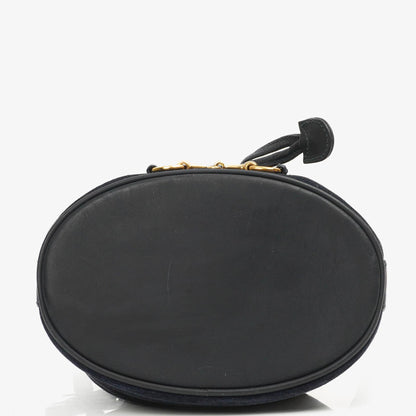 Gucci Vintage Horsebit marineblaues Wildleder und Leder Zugband Eimer Tasche