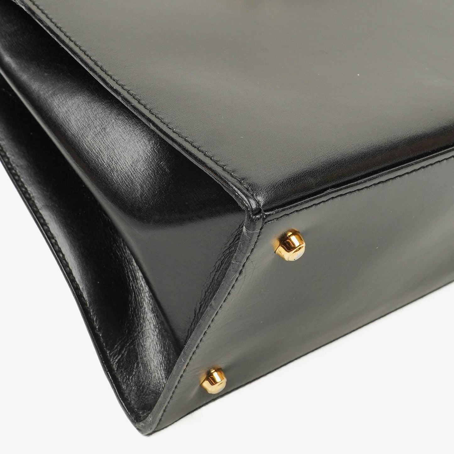 Gucci Vintage Kelly Lady Lock Convertible Top Handle Schultertasche aus schwarzem Leder