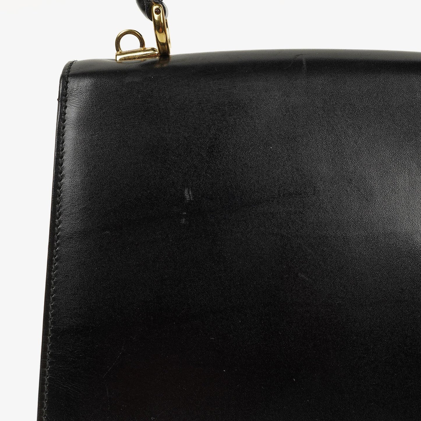 Gucci Vintage Kelly Lady Lock wandelbare Schultertasche aus schwarzem Leder