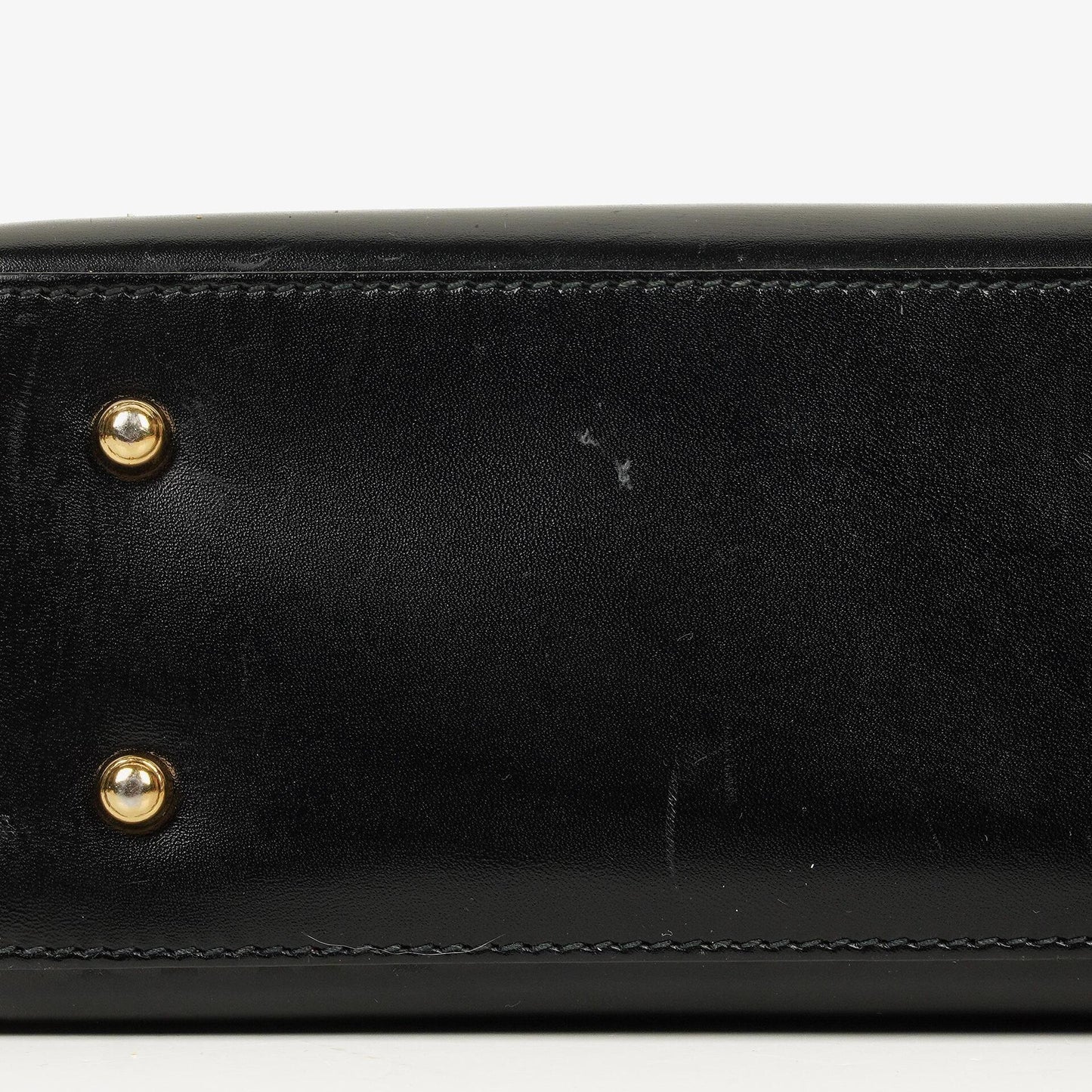 Gucci Vintage Kelly Lady Lock wandelbare Schultertasche aus schwarzem Leder