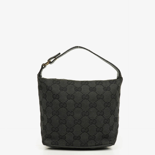 Gucci Vintage Mini Pochette Schwarze GG Monogram Hobo-Tasche