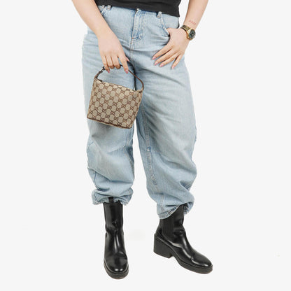 Gucci Vintage Mini Pochette Hobo Tasche mit GG Monogramm