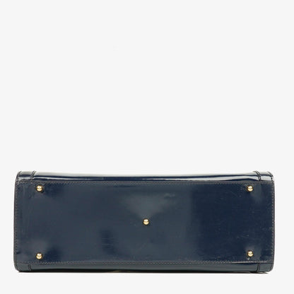 Gucci Vintage Diana Bamboo Tote aus Lackleder in Marineblau