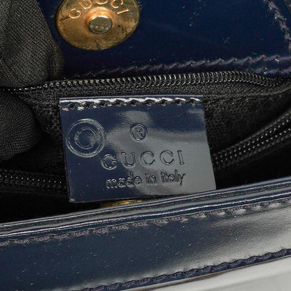 Gucci Vintage Diana Bamboo Tote aus Lackleder in Marineblau