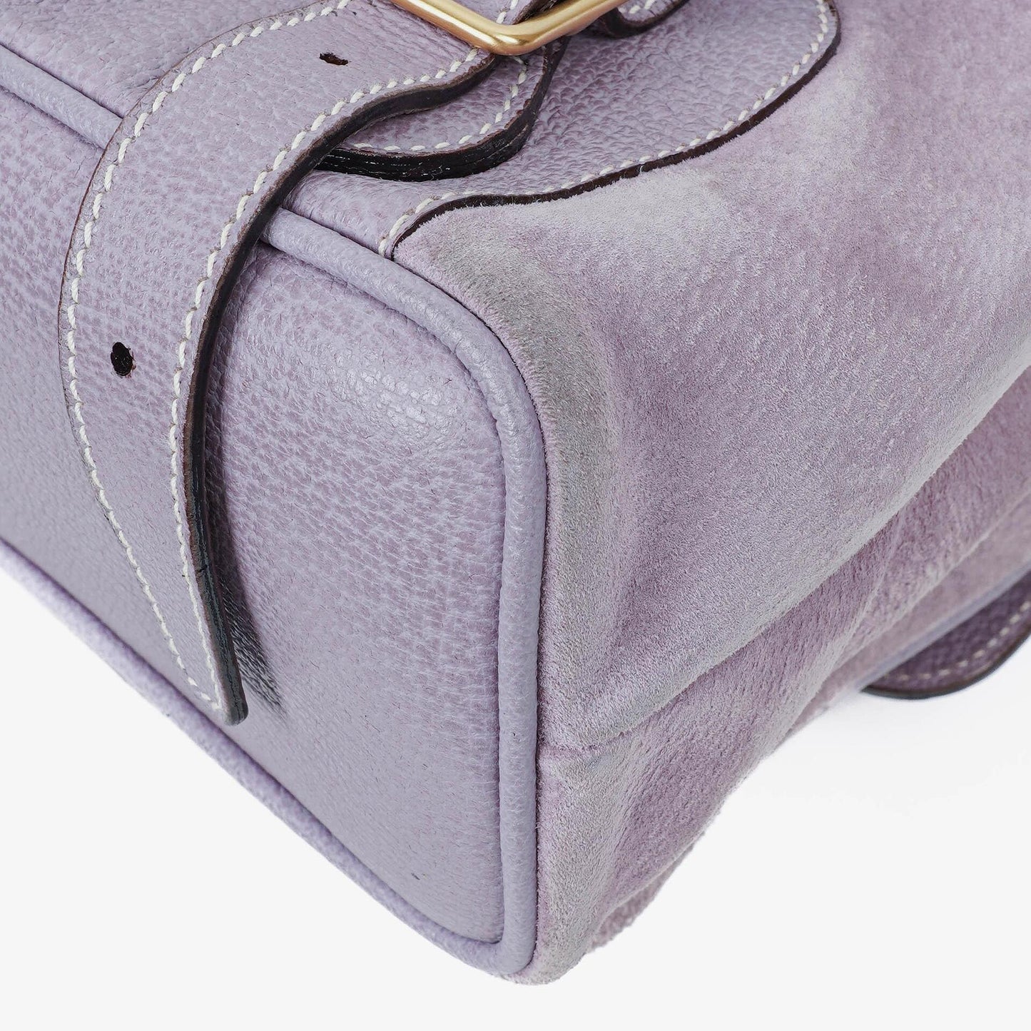Gucci Vintage Bamboo Rucksack aus lila Wildleder und Leder