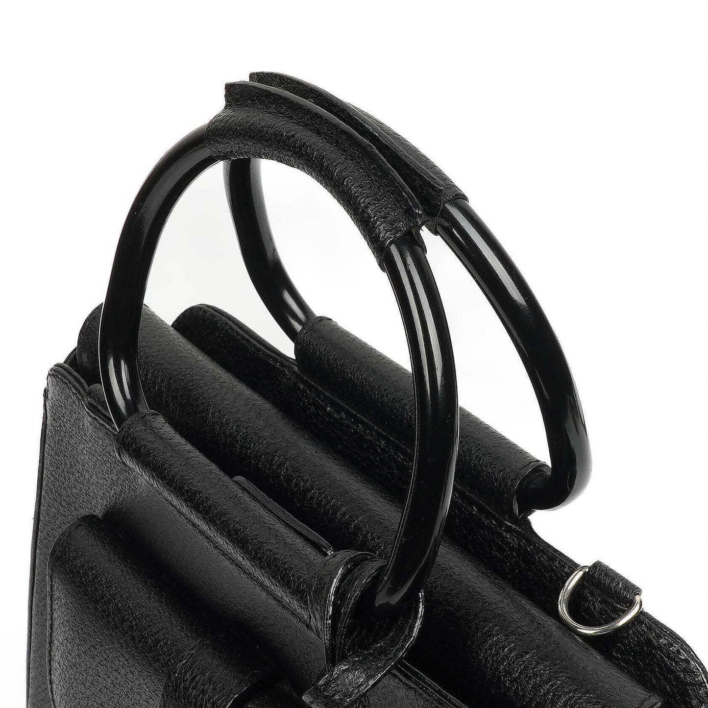 Gucci Vintage Zwei-Wege Kleine Schwarze Leder Umhängetasche
