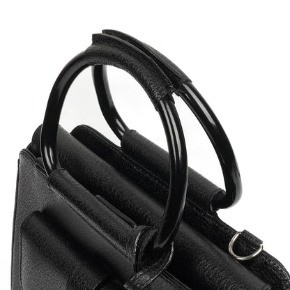 Gucci Vintage Zwei-Wege Kleine Schwarze Leder Umhängetasche