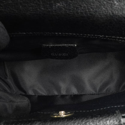 Gucci Vintage Zwei-Wege Kleine Schwarze Leder Umhängetasche