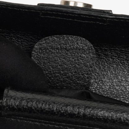 Gucci Vintage Zwei-Wege Kleine Schwarze Leder Umhängetasche
