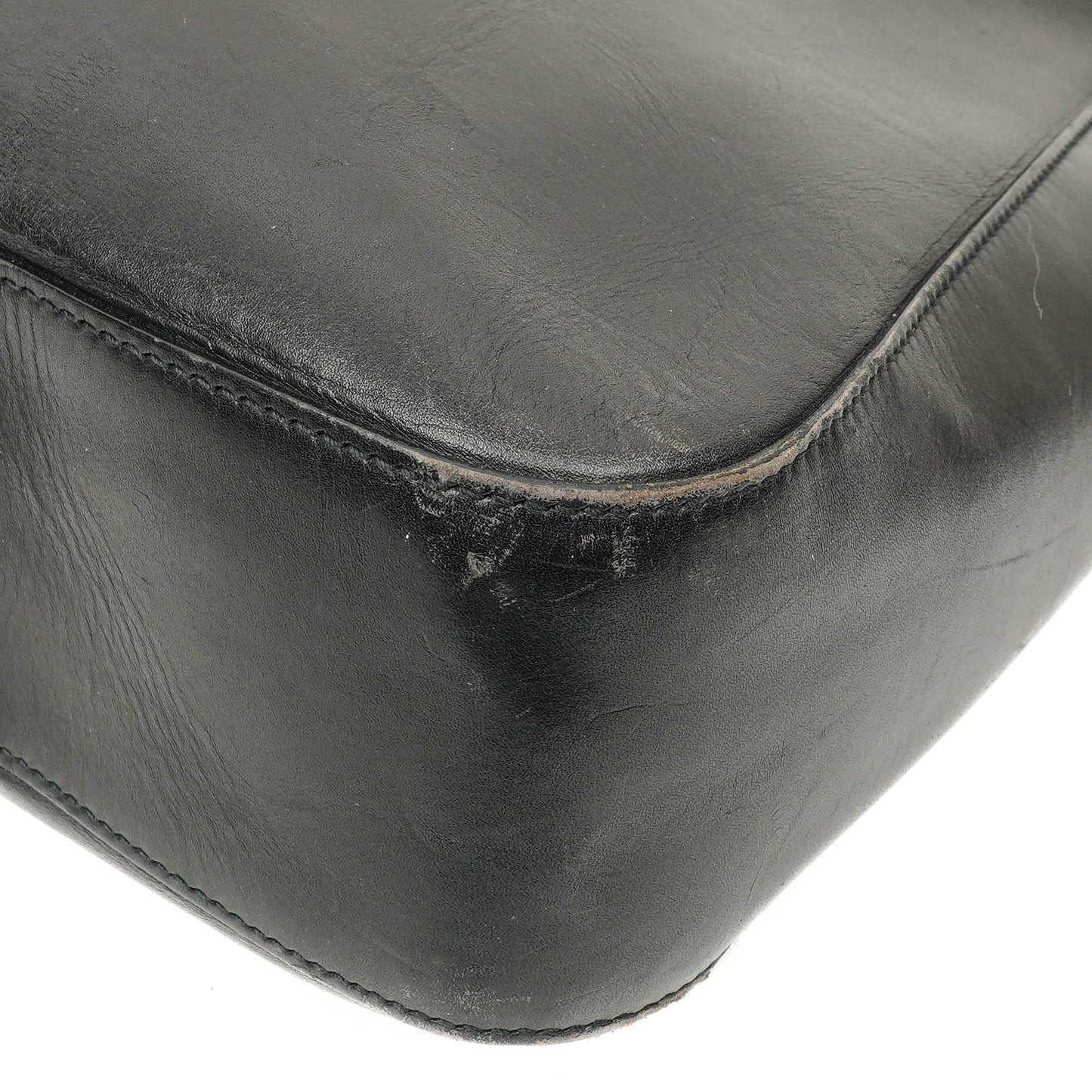 Gucci Tote Tasche mit Web-Streifen aus schwarzem Leder