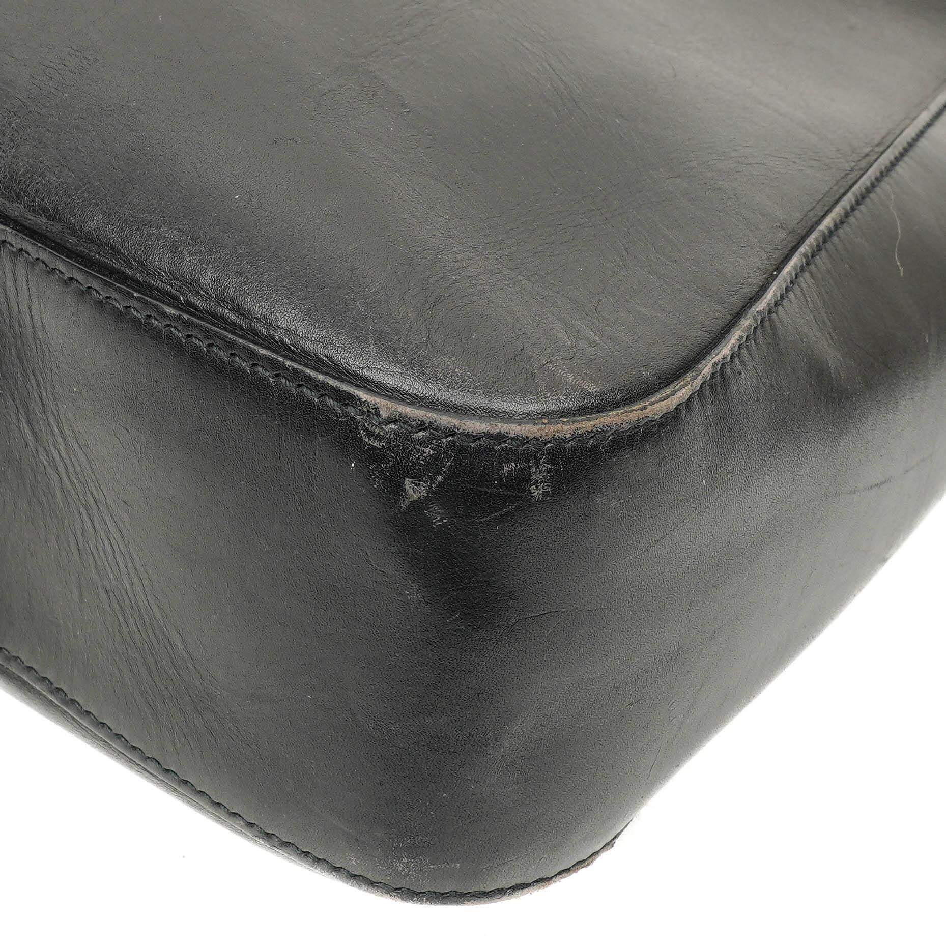 Gucci Tote Tasche mit Web-Streifen aus schwarzem Leder