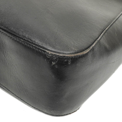 Gucci Tote Tasche mit Web-Streifen aus schwarzem Leder