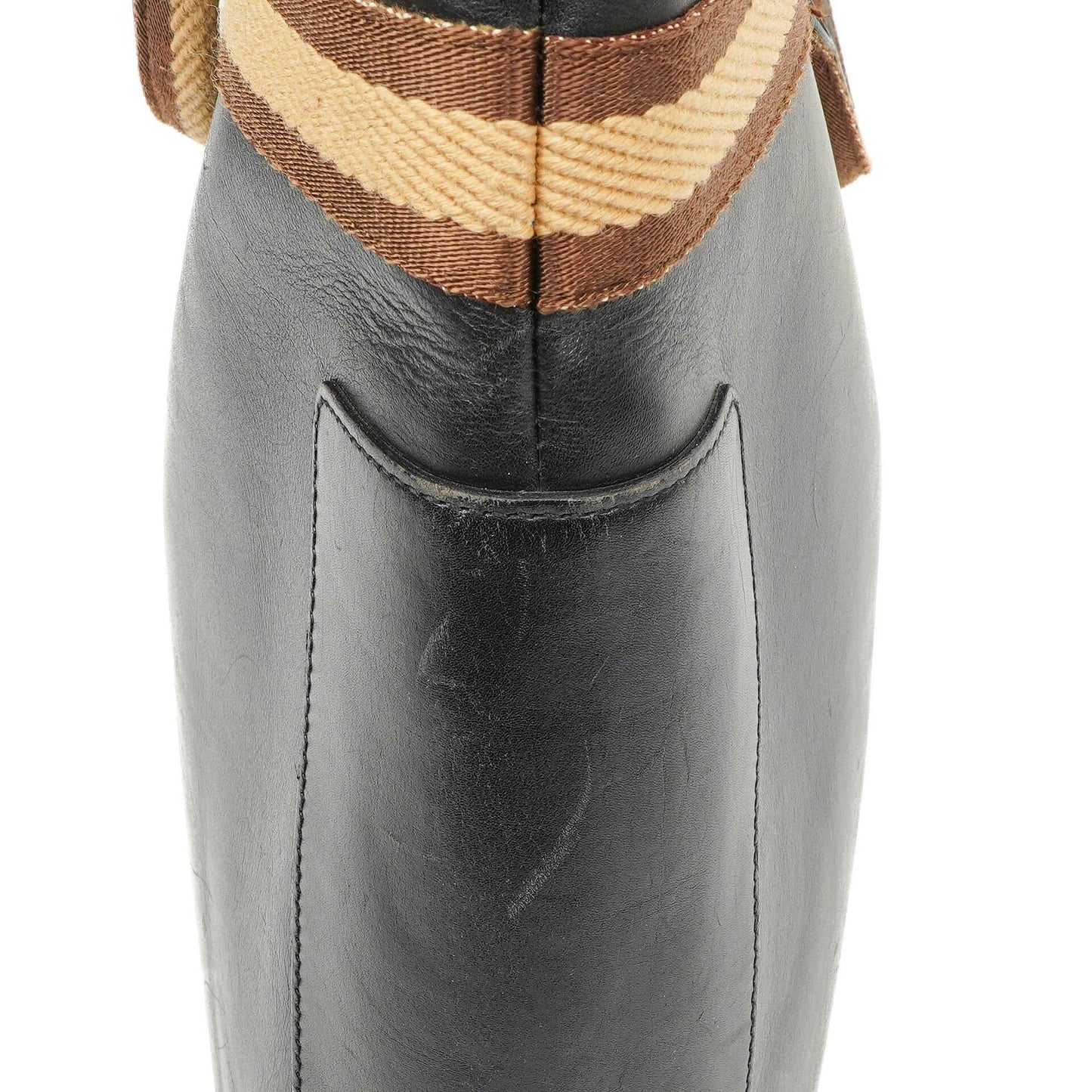 Gucci Tote Tasche mit Web-Streifen aus schwarzem Leder