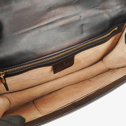 Gucci Web Sylvie Schultertasche aus schwarzem Leder