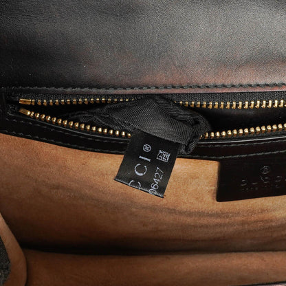 Gucci Web Sylvie Schultertasche aus schwarzem Leder