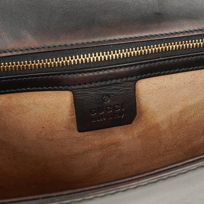 Gucci Web Sylvie Schultertasche aus schwarzem Leder