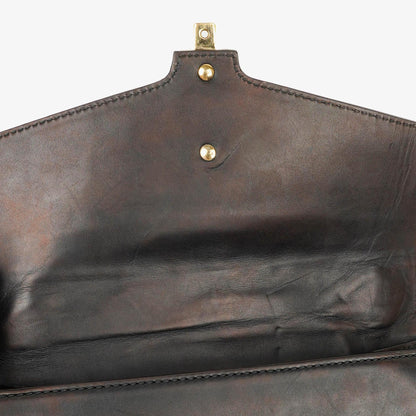 Gucci Web Sylvie Schultertasche aus schwarzem Leder