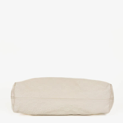 Gucci Icon Bit Hobo Tasche aus weißem Guccissima Leder
