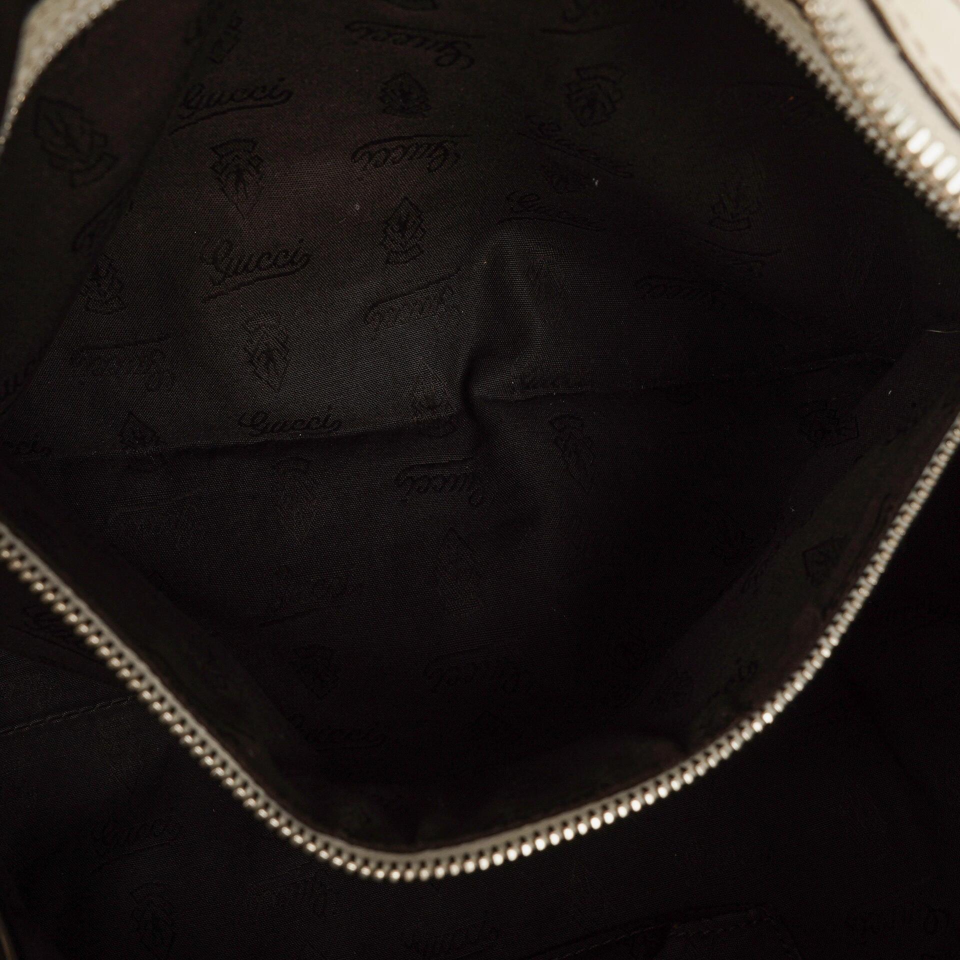 Gucci Icon Bit Hobo Tasche aus weißem Guccissima Leder