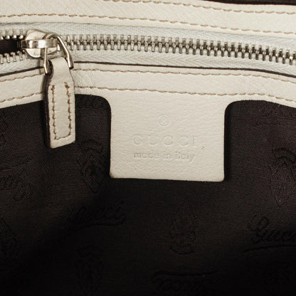 Gucci Icon Bit Hobo Tasche aus weißem Guccissima Leder