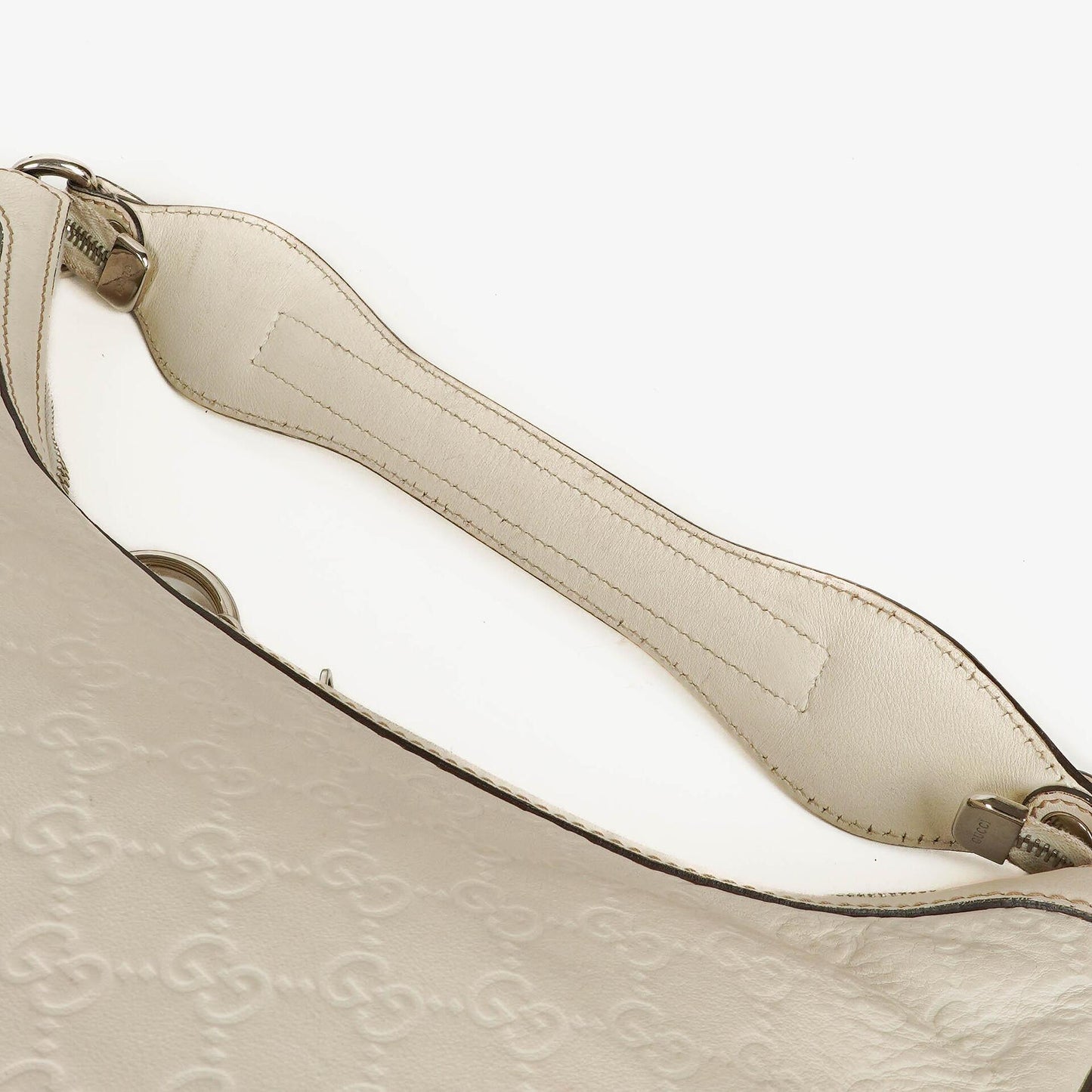 Gucci Icon Bit Hobo Tasche aus weißem Guccissima Leder