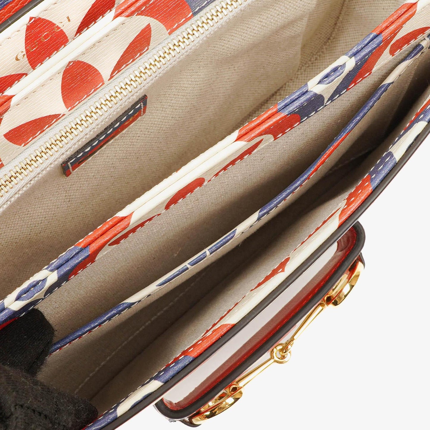 Gucci x adidas Shanghai kleine Horsebit 1955 Schultertasche aus Kalbsleder mit Web, Trefoil und Interlocking G in Rot Weiß Blau