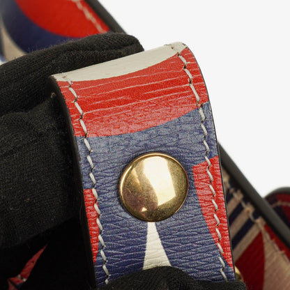 Gucci x adidas Shanghai Small Horsebit 1955 Schultertasche aus Kalbsleder mit Web, Trefoil und Interlocking G in Rot, Weiß und Blau