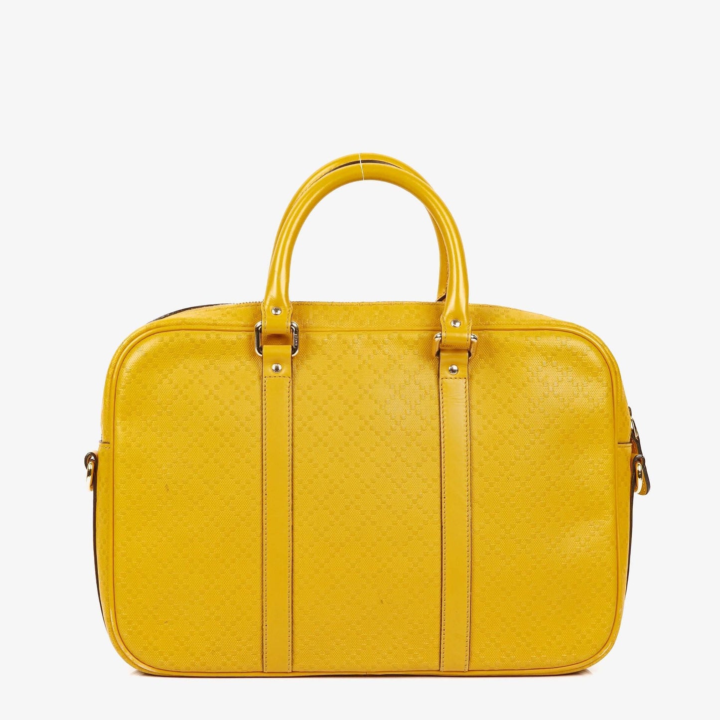 Gucci Gelbe Diamante Leder Business Tasche