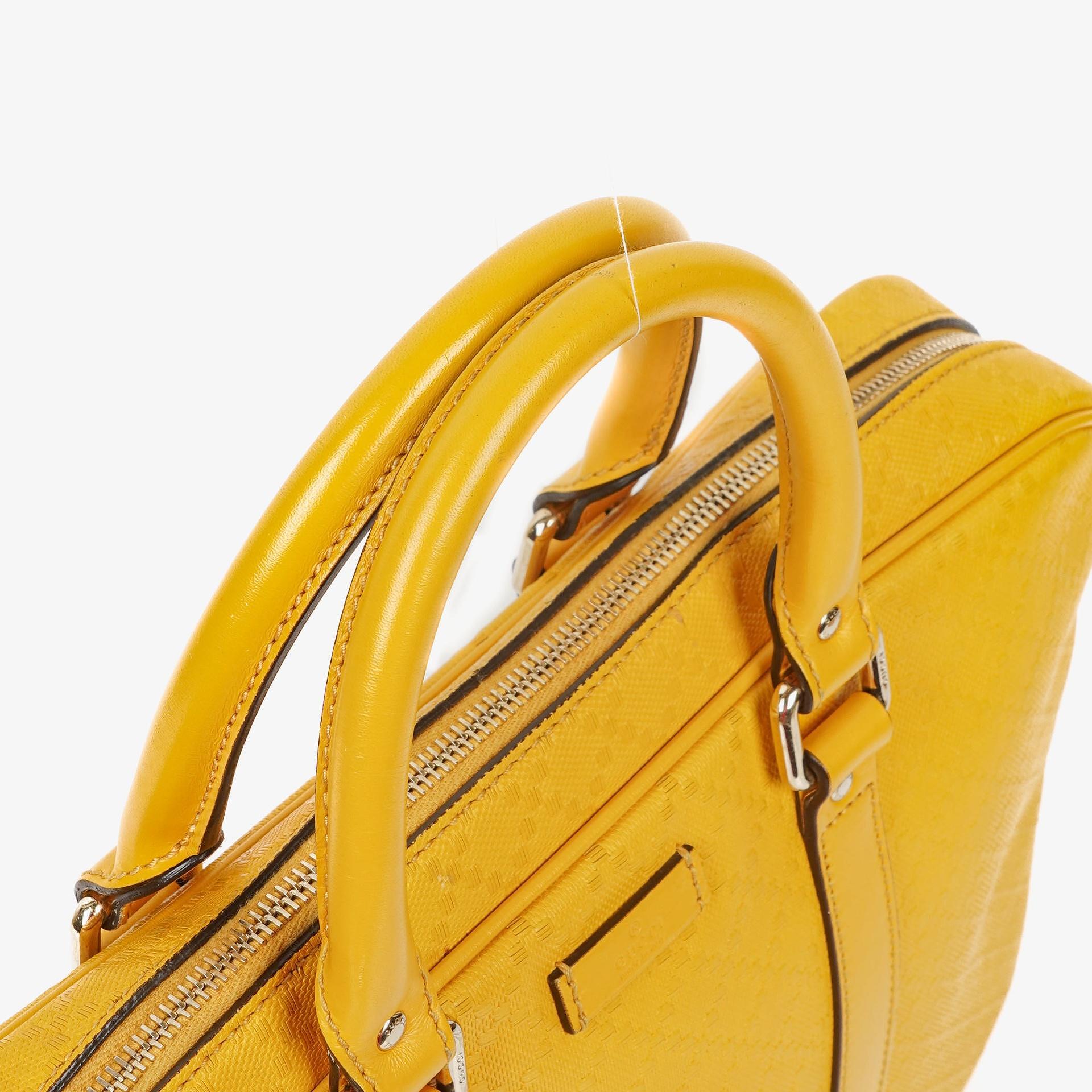 Gucci Gelbe Diamante Leder Business Tasche