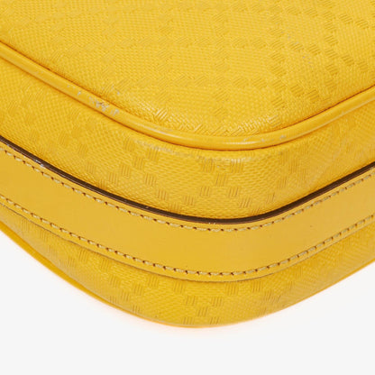 Gucci Gelbe Diamante Leder Business Tasche