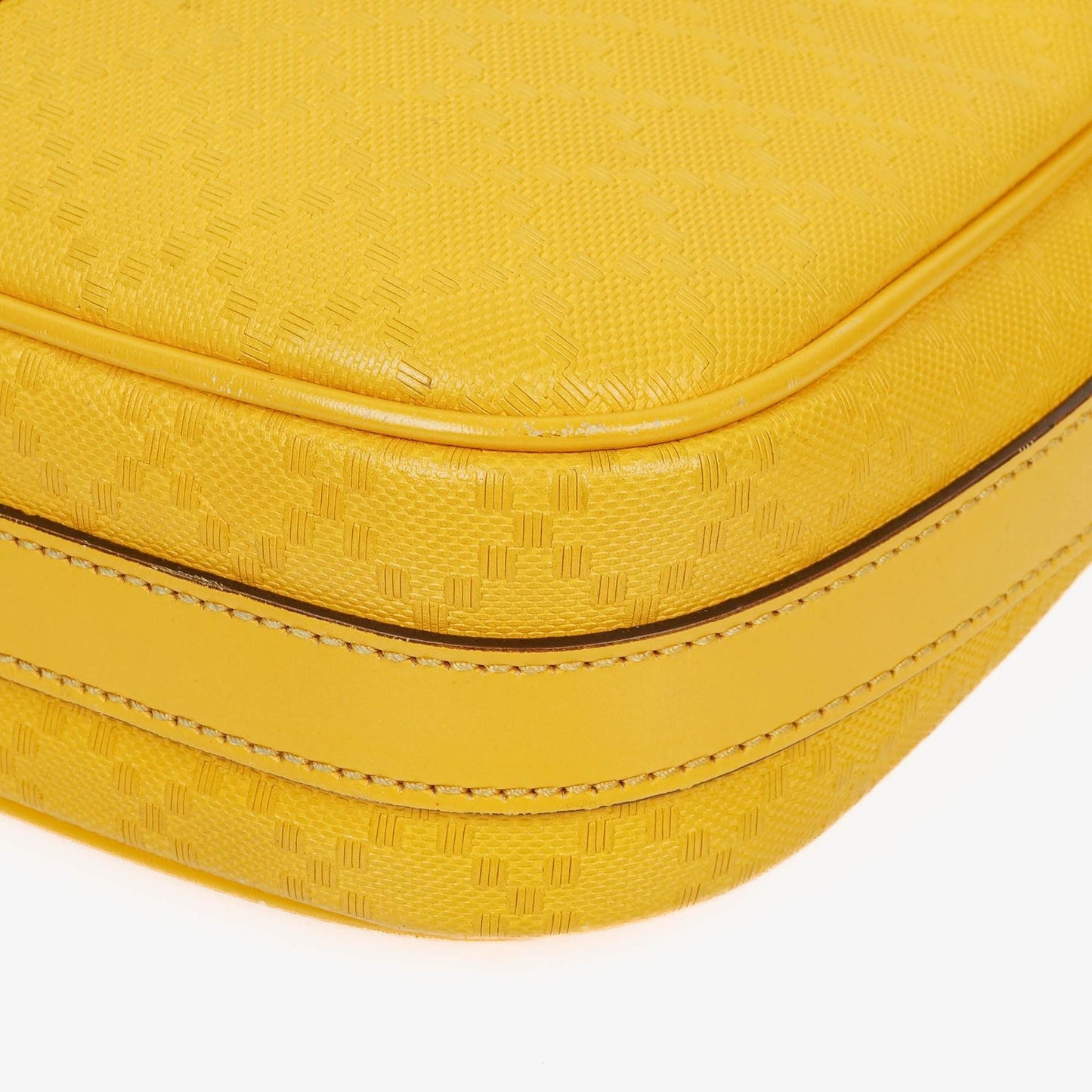 Gucci Gelbe Diamante Leder Business Tasche