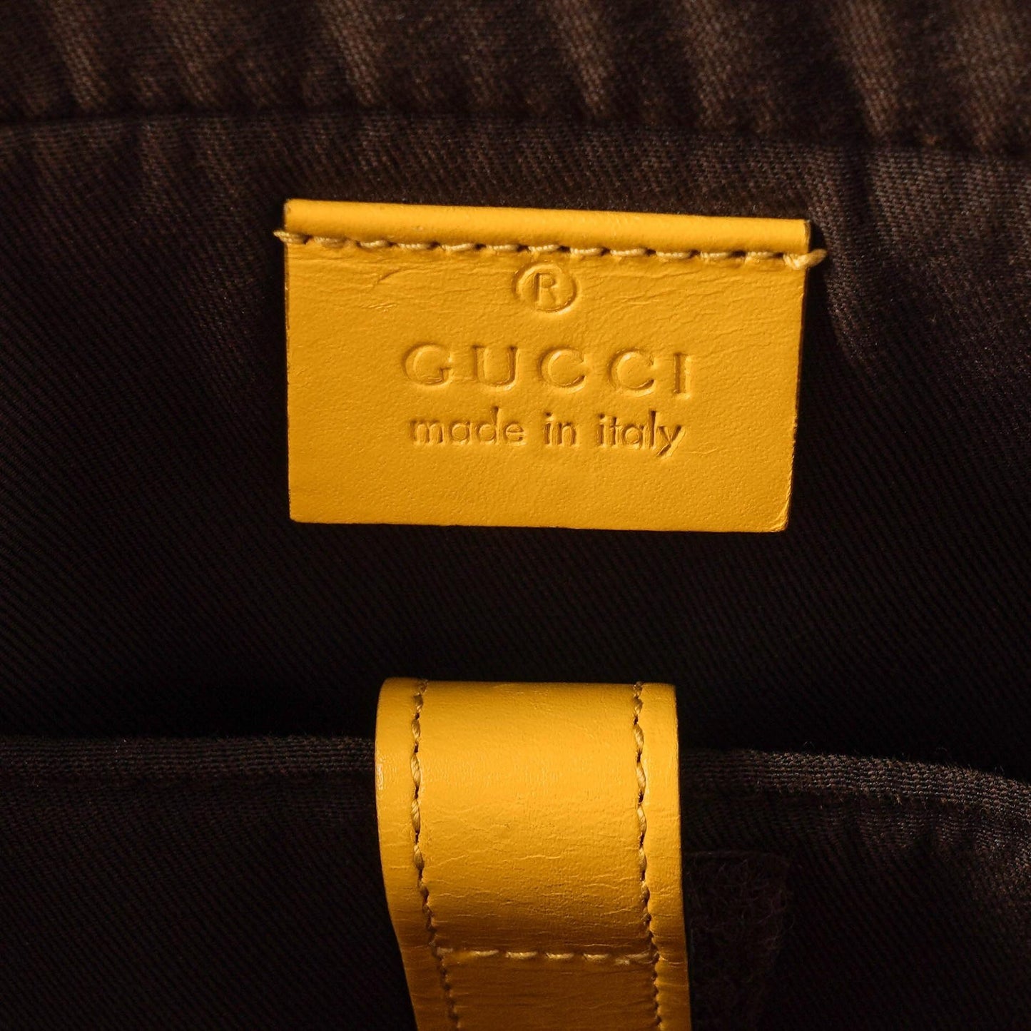 Gucci Gelbe Diamante Leder Business Tasche