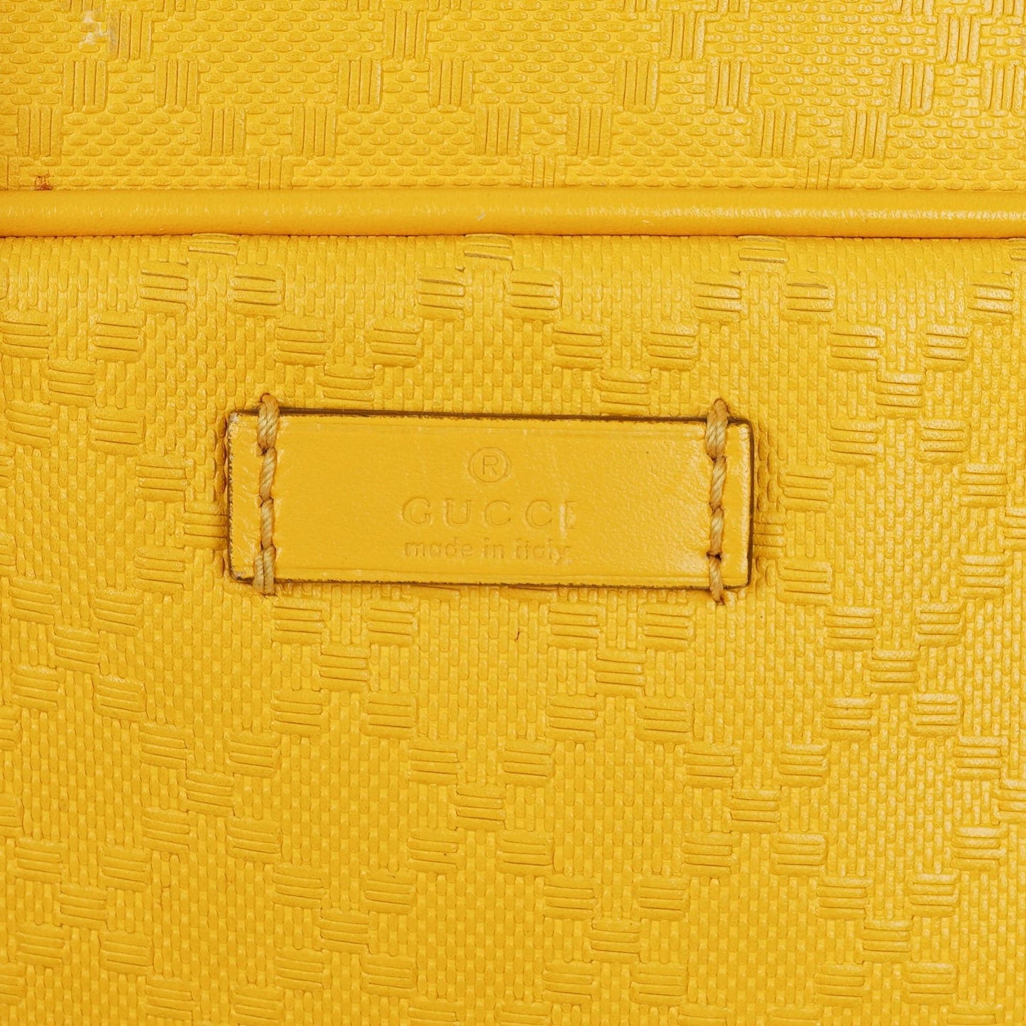 Gucci Gelbe Diamante Leder Business Tasche