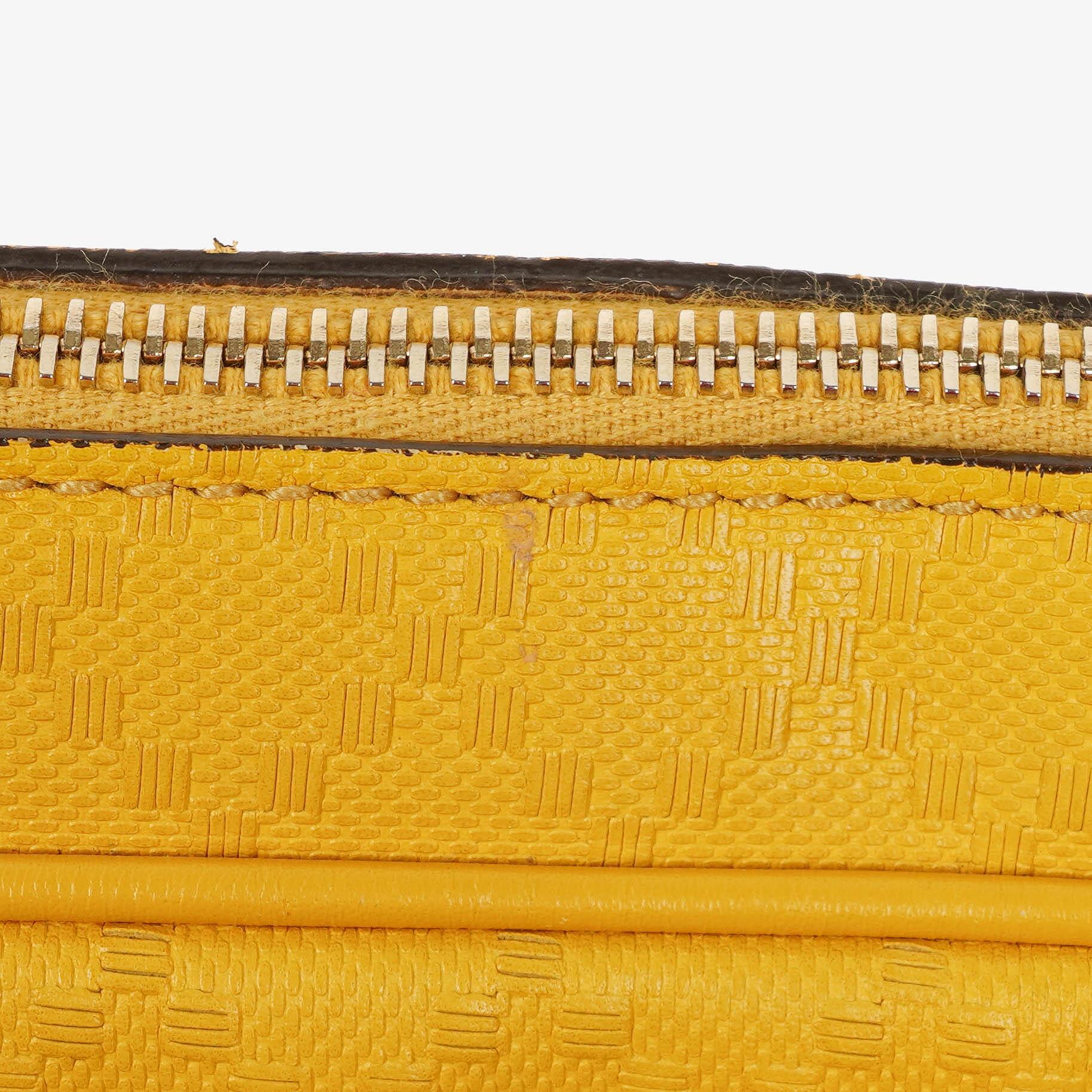 Gucci Gelbe Diamante Leder Business Tasche