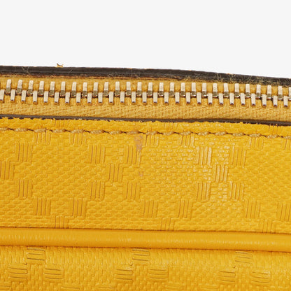 Gucci Gelbe Diamante Leder Business Tasche