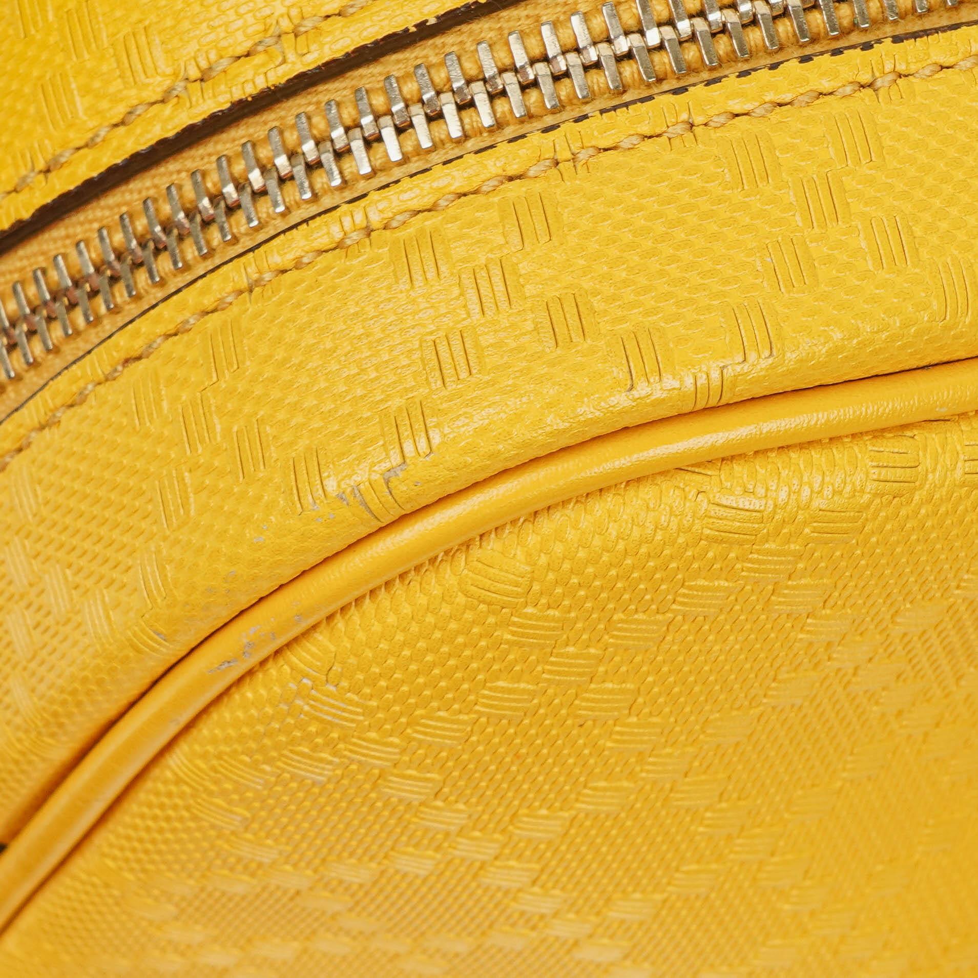 Gucci Gelbe Diamante Leder Business Tasche