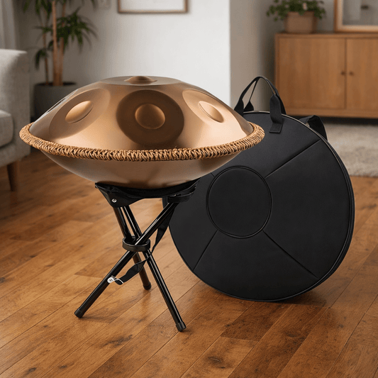 Handpan D - Moll Kurd 432Hz | 12 Töne Profi Instrument Gold | 22 Zoll Steel Drum - Laminimas e.K