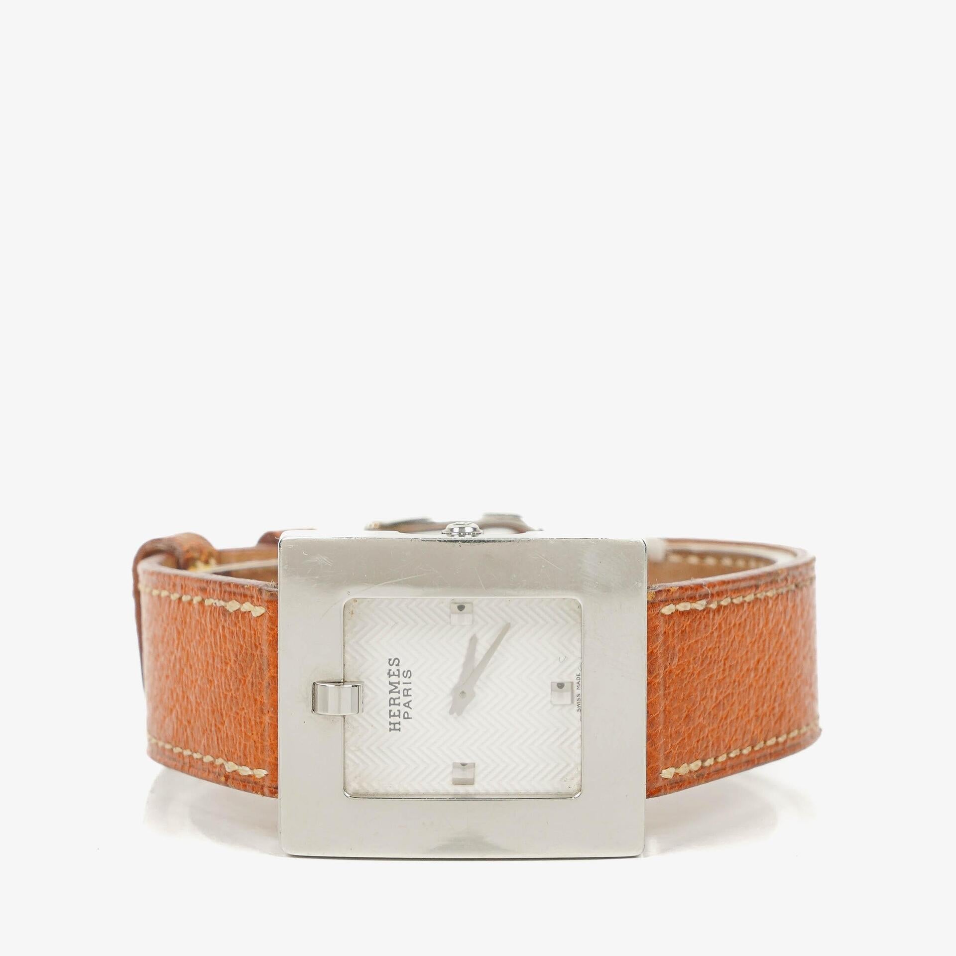 Hermès Belt Damenuhr 26 mm aus Leder und Edelstahl
