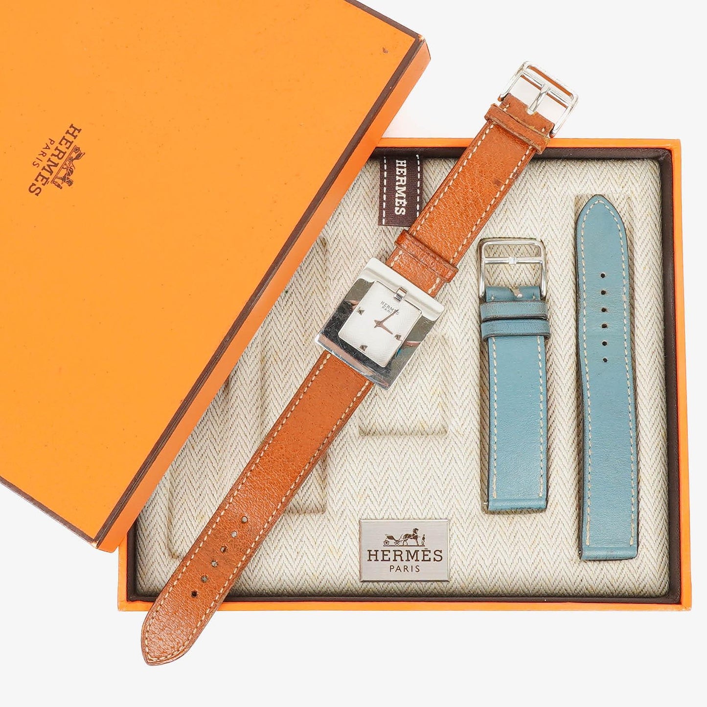 Hermès Belt Damenuhr 26 mm aus Leder und Edelstahl