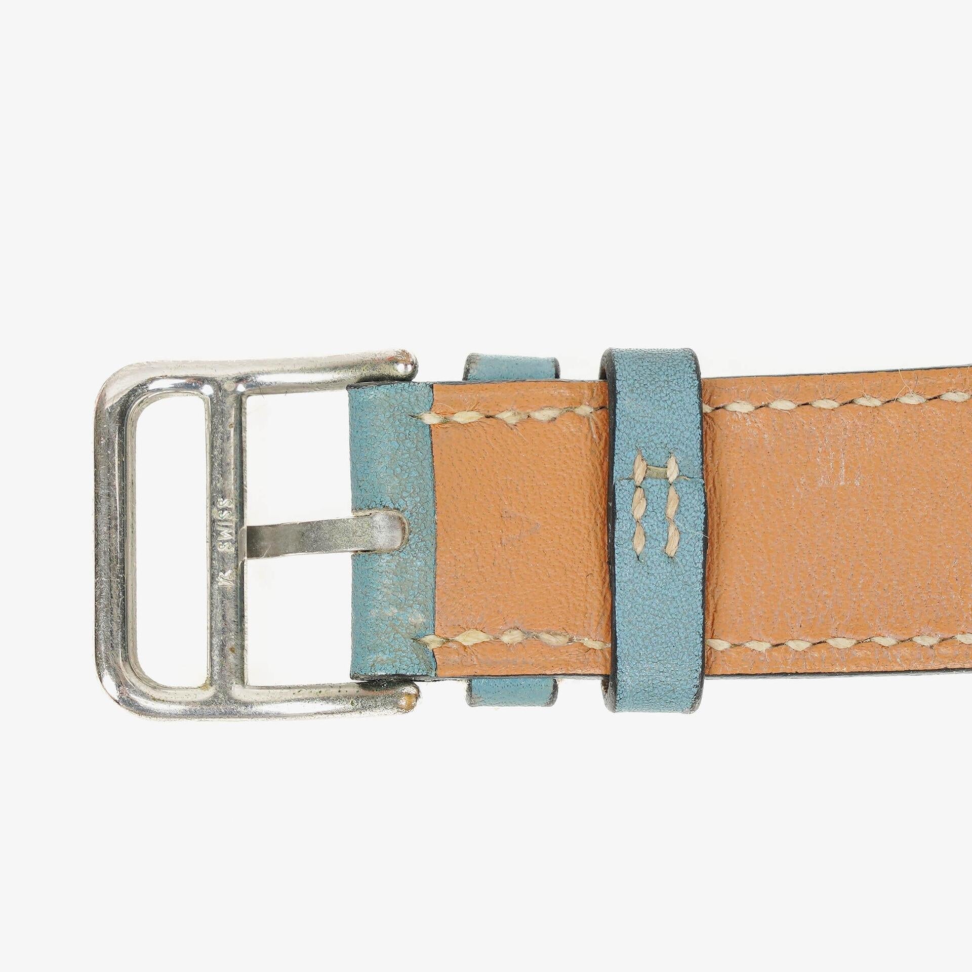 Hermès Belt Damenuhr 26 mm aus Leder und Edelstahl