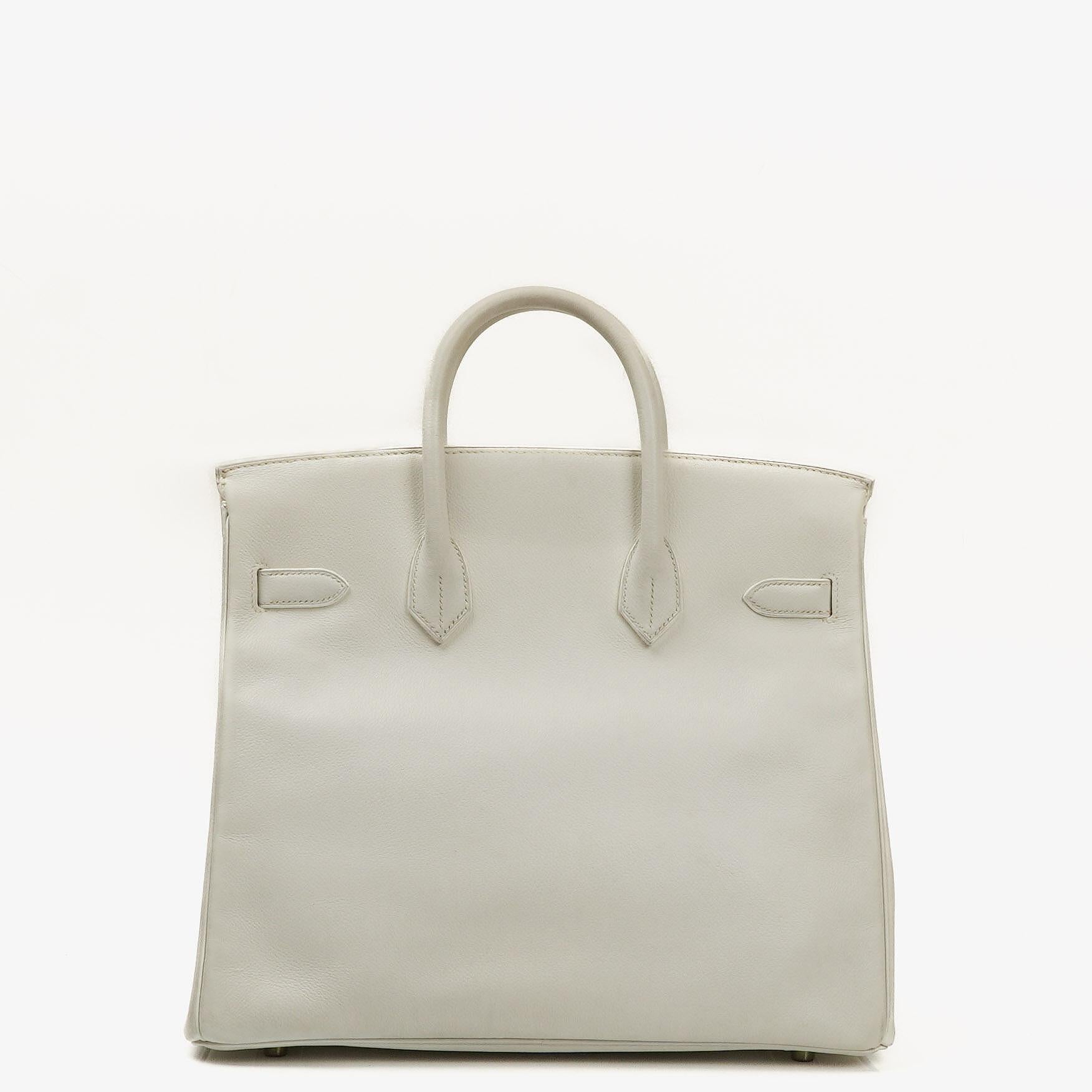 Hermès Birkin 32 Haut à Courroies Off White Leder mit goldener Hardware