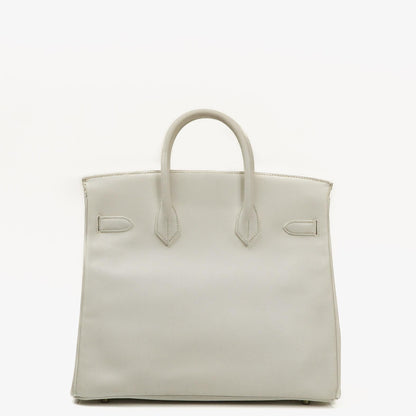 Hermès Birkin 32 Haut à Courroies Off White Leder mit goldener Hardware
