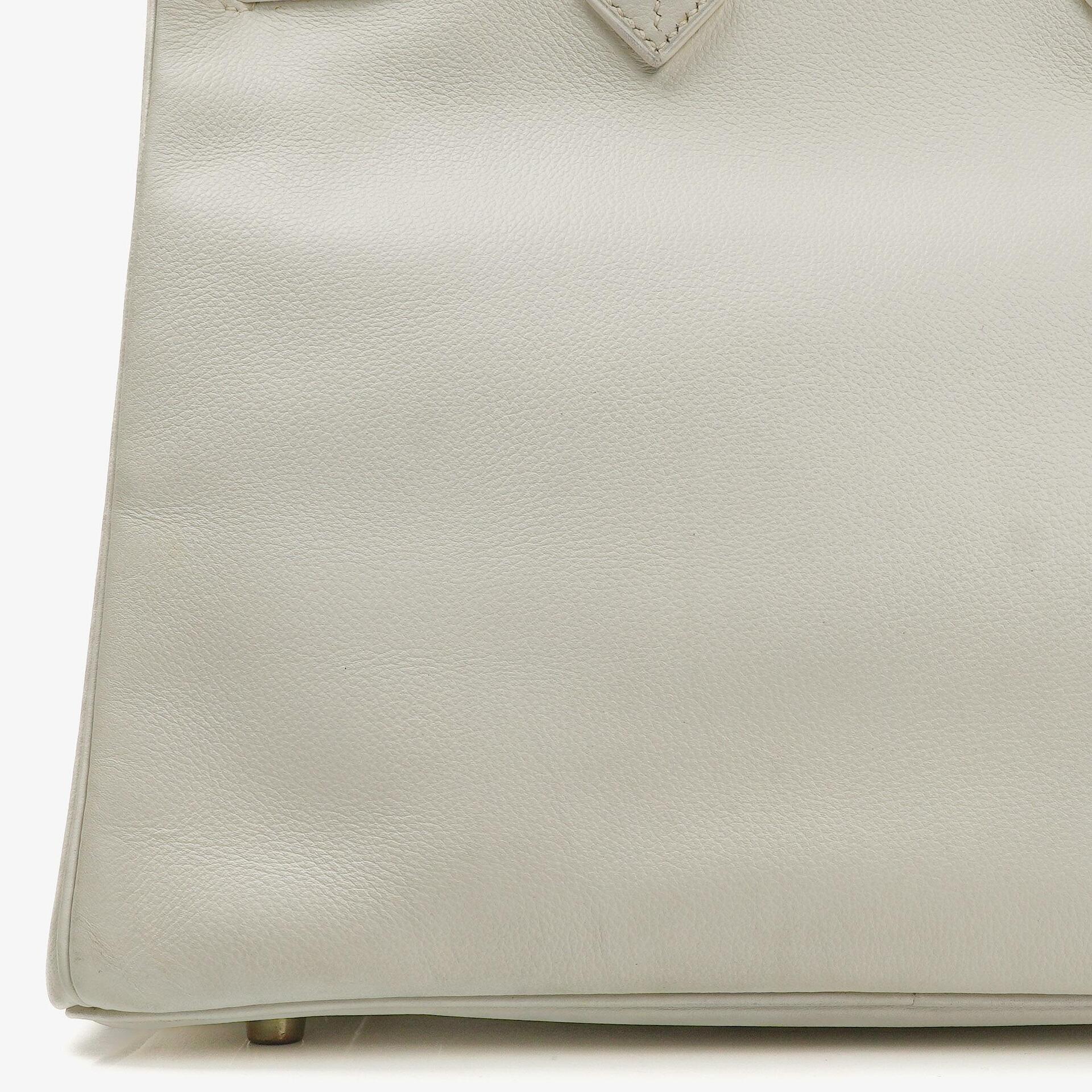 Hermès Birkin 32 Haut à Courroies Off White Leder mit goldener Hardware